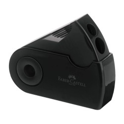 Ascutitoare Dubla cu Container Faber-Castell Sleeve, Neagra, Ascutitori Duble, Ascutitori Faber-Castell, Ascutitori pentru Scoala, Ascutitori cu Container, Ascutitori Creioane, Ascutitoare Dubla cu Container, Ascutitoare Birou
