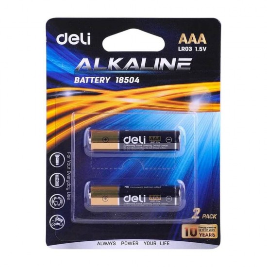Set 2 Baterii Alcaline Deli R3, AAA, Baterii Deli AAA, Baterii AAA, Set Baterii AAA, Set Baterii R3, Baterii Tip AAA, Baterii pentru Jucarii, Baterii pentru Ceas, Baterii Rezistente, Baterie AAA, Baterie R3, Baterie Deli, Baterii de Calitate