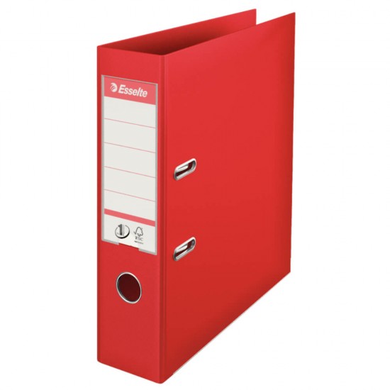 Biblioraft Plastifiat Standard Esselte, 7.5 cm, Rosu, Biblioraft, Biblioraft Plastic, Biblioraft Standard,  Biblioraft Esselte, Bibliorafturi, Bibliorafturi Esselte, Dosare Organizare Documente, Dosar Arhivare