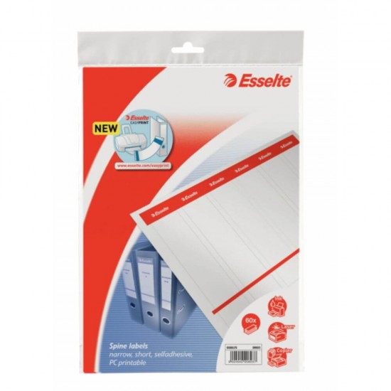 Etichete Biblioraft Esselte, Printabile, Autoadezive, 50 mm Latime, 60 Etichete/Set, Etichete Esselte, Etichete Printabile pentru Biblioraft Esselte, Etichete Autoadezive pentru Biblioraft Esselte, Etichete Printabile Autoadezive pentru Biblioraft Esselte