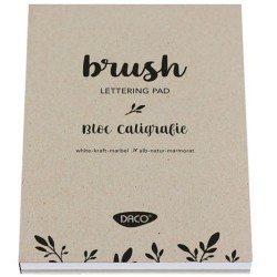 Bloc Caligrafie Daco, A4, 50 File/Set, 200 - 250 g/m² , 10 Coli Albe Liniate, 10 Coli Albe Veline, 10 Coli Albe Kraft, 10 Coli Natur, 10 Coli Marmorate, Bloc de Desen pentru Scris, Brush Lettering Pad