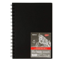 Bloc de Hartie A5 pentru Desen DACO, 30 File, 140 g/m² , Hartie Neagra, Bloc Hartie, Bloc Hartie DACO, Bloc A5, Bloc Hartie Neagra, Bloc Notes, Bloc Desen, Materiale Arta, Hartie Neagra pentru Desen