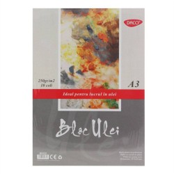 Bloc Ulei Daco A3, Textura Panza, 10 File, 250 g/m², Bloc Hartie Texturata Tip Panza, Hartie pentru Picturi in Ulei, Bloc de Desen pentru Culori Ulei, Bloc de Desen A3 Ulei, Bloc pentru Pictura in Ulei