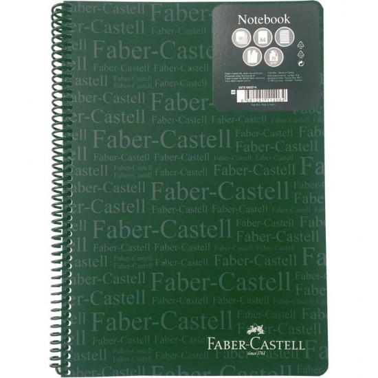 Caiet Dictando A4 Spiralat 80 File Faber-Castell, Coperta Verde Inchis de Plastic, Caiet Faber Castell, Caiet A4 Faber Castell, Caiet Dictando Faber Castell, Caiet 80 File Faber Castell, Caiet Spiralat Faber Castell, Caiet A4 Spiralat Faber Castell