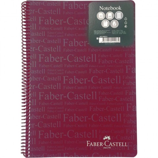 Caiet Dictando A4 Spiralat 80 File Faber-Castell, Coperta Bordeaux de Plastic, Caiet Faber Castell, Caiet A4 Faber Castell, Caiet Dictando Faber Castell, Caiet 80 File Faber Castell, Caiet Spiralat Faber Castell, Caiet A4 Spiralat Faber Castell