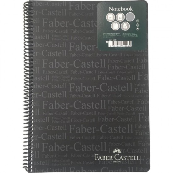 Caiet Matematica A4 Spiralat 80 File Faber-Castell, Coperta Neagra de Plastic, Caiet Faber Castell, Caiet A4 Faber Castell, Caiet Matematica Faber Castell, Caiet 80 File Faber Castell, Caiet Spiralat Faber Castell, Caiet A4 Spiralat Faber Castell