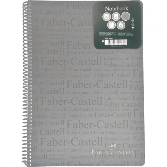Caiet Matematica A4 Spiralat 80 File Faber-Castell, Coperta Gri de Plastic, Caiet Faber Castell, Caiet A4 Faber Castell, Caiet Matematica Faber Castell, Caiet 80 File Faber Castell, Caiet Spiralat Faber Castell, Caiet A4 Spiralat Faber Castell