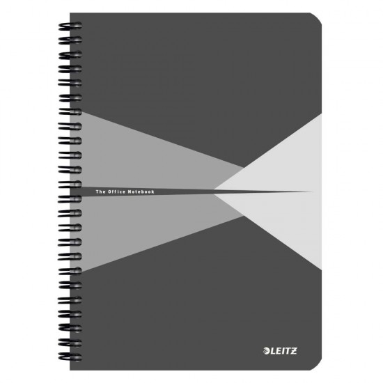 Caiet de Birou A5 Leitz Office, Spiralat, Aritmetica, 90 File, Coperta Carton Laminat, Gri, Caiete de Birou, Caiete pentru Birou, Caiet Organizare, Caiete Spiralate Matematica, Caiete Matematica Spiralate, Caiete Aritmetica, Caiete A5 Matematica