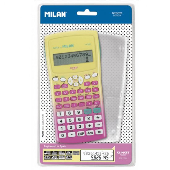 Calculator Milan, Stiintific, 12 Digits, 240 de Functii, Carcasa de Protectie, Multicolor, Calculatoare Stiintifice, Calculator Stiintific, Calculator cu 240 Functii, Rechizite Scolare, Articole Birotica