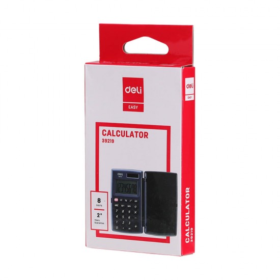 Calculator de Buzunar Deli 39218, 8 Digits, Negru, Alimentare Dubla, Calculator Buzunar, Calculator de Buzunar, Calculatir Buzunar 8 Digits, Calculator Buzunar cu Verificare si Corectie, Calculator Buzunar Deli 