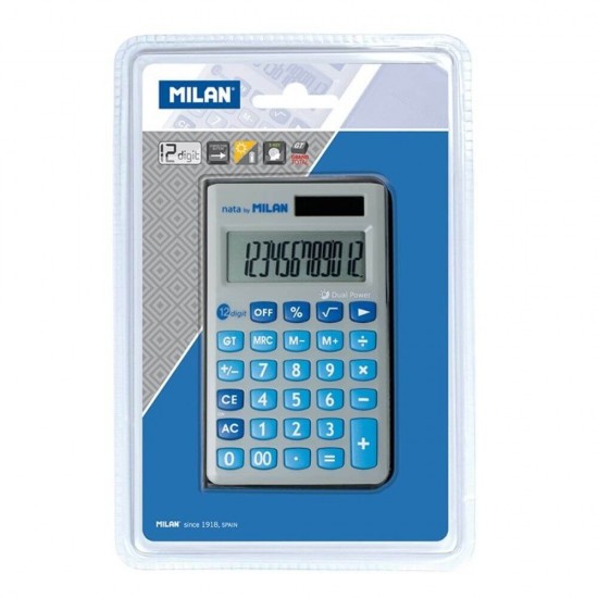 Calculator de Birou MILAN, 12 Digits, 205x132x28 mm, Alimentare Duala, Corp din Plastic Gri, Calculatoare Birou, Calculator 12 Digits, Calculator 12 DG de Buzunar, Calculator de Birou MILAN, Calculatoare Buzunar, Calculator Portabil