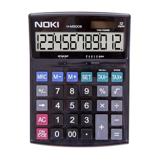 Calculator de Birou Noki HMS008, Negru, 12 Digits, Alimentare Dubla, Calculator Birou, Calculator Birou 12 Digits, Calculator Birou cu Alimentare Dubla, Calculator Birou Noki, Calculator de Buzunar, Calculator pentru Scoala, Calculatoare de Birou