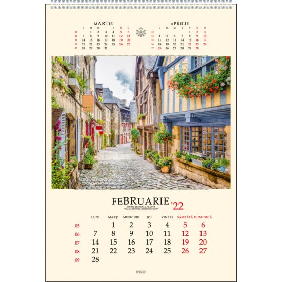 Calendar de Perete Ego, Model Strazi, 330x480 mm, 13 File, Calendar Birou, Calendar de Perete, Calendar pentru Birou, Calendar Perete, Calendar Ego Birou, Calendar Ego pentru Perete, Calendar Birou Hartie, Calendar Perete Ego