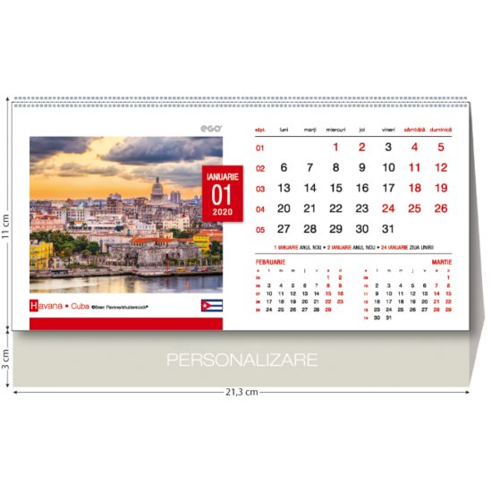 Calendar de Birou Ego cu Orasele Lumii 2022, 213x110 mm, 13 File, Multicolor, Calendar Birou, Calendar de Masa, Calendar pentru Birou, Calendar Office, Calendar Ego Birou, Calendar Ego de Birou, Calendar Birou Hartie