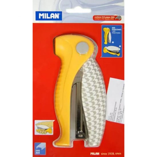Capsator Milan, Plastic, 20 Coli, Capse 24/6 si 26/6, Multicolor, Capsator Manual, Capsatoare Manuale, Capsator pentru Birou, Capsatoare Birou, Capasator 20 Coli, Capsator pentru Hartie, Caprsatoare pentru Hartie, Capsator Metalic