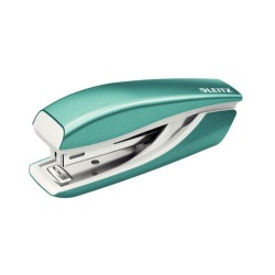 Capsator Mini Leitz 5528, 10 Coli, Capse Nr. 10, Turcoaz Metalizat, Corp Metalic, Mini Capsator Leitz, Mini Capsator Modern, Mini Capsator de Birou, Capsator Mic de Birou, Mini Capsator Turcoaz, Capsator cu Capse nr 10, Capsator pentru 10 Coli