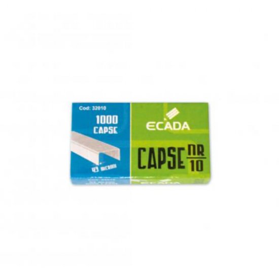 Cutie 1000 Capse Ecada, Numarul 10, Capse pentru Capsator, Capse pentru Capsatoare, Capse Rezerva Capsator, Rezerva de Capse, Cutie 1000 Capse, Capse Metalice, Capse de Birou, Capse pentru Hartie, Capse pentru Documente, Capse pentru Birou