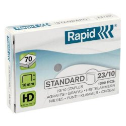 Capse 23/10 Rapid Standard, 1000 Buc/Set, Capacitate 70 Coli, Capse Rezitente, Capse Otel, Capse din Otel, Set de Capse, Set Capse Rapid, Capse Rapid Standard, Capse Capsator, Capse pentru Capsator, Capse Rapide