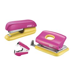 Set Capsator F5, Perforator FC10 si Decapsator C2 Rapid, Plastic/Metal, Roz/Galben, Set Capsator Perforator si Decapsator, Set Birou, Set Birotica, Capsator Hartie, Perforator Hartie, Decapsator Hartie, Capsatoare Hartie, Perforatoare Hartie
