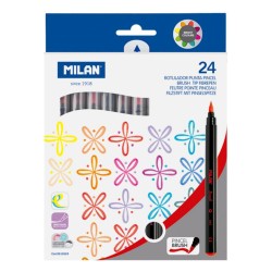 Set 24 Carioci Milan, Tip Pensula, Plastic, Diverse Culori Set 24 Carioci Milan, Tip Pensula, Plastic, Diverse Culori