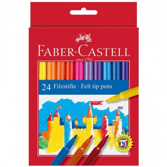 Set 24 Carioci Lavabile Faber-Castell, Diverse Culori, Faber-Castell Carioci Lavabile, Carioci, Set Carioci, Carioci pe Baza de Apa, Carioci Scoala, Set Carioci Scoala, Carioci Lavabile pentru Scris si Desenat Set 24 Carioci Lavabile Faber-Castell, Diverse Culori, Faber-Castell Carioci Lavabile, Carioci, Set Carioci, Carioci pe Baza de Apa, Carioci Scoala, Set Carioci Scoala, Carioci Lavabile pentru Scris si Desenat