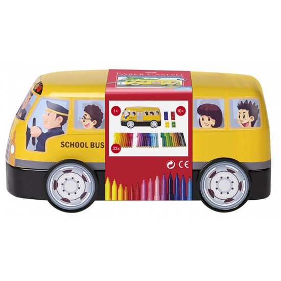 Set 33 Carioci Colorate Faber-Castell Autobuz Connector Cu Clip Prindere, Carioca Pentru Copii, Carioca De Colorat, Carioci Pentru Copii, Carioci Pentru Colorat, Carioci Colorate Pentru Desenat, Carioci Faber-castell