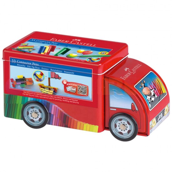 Set 33 Carioci Colorate Faber-Castell Camion Connector Cu Clip Prindere, Carioca Pentru Copii, Carioca De Colorat, Carioci Pentru Copii, Carioci Pentru Colorat, Carioci Colorate Pentru Desenat, Carioci Faber-castell