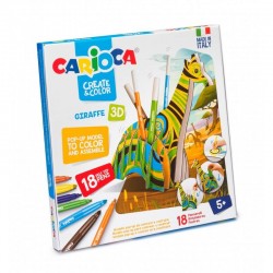 Set 18 Carioci CARIOCA 3D Girafa + 2 Planse Tip Puzzle 3D, 16 Carioci Maxi 6 mm, 12 Carioci 2.6 mm, Carioci Non-Toxice, Carioci de Colorat, Puzzle 3D de Colorat, Carioci de Colorat pentru Copii Set 18 Carioci CARIOCA 3D Girafa + 2 Planse Tip Puzzle 3D, 16 Carioci Maxi 6 mm, 12 Carioci 2.6 mm, Carioci Non-Toxice, Carioci de Colorat, Puzzle 3D de Colorat, Carioci de Colorat pentru Copii