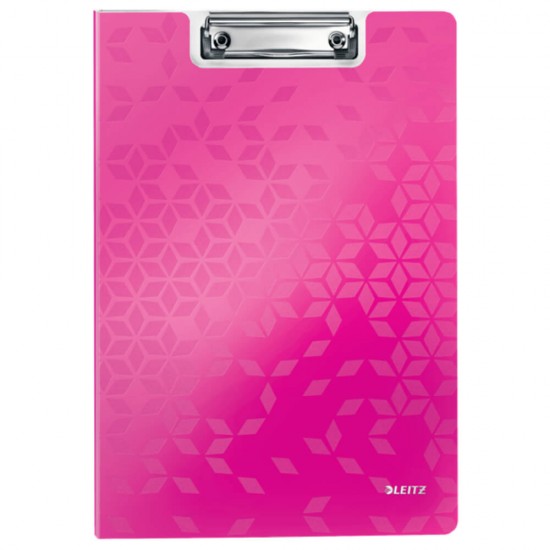 Clipboard Dublu Leitz Wow, Roz Metalizat, Clipboard Format A4 Leitz, Clipboard Colorat Leitz Wow, Clipboard Rezistent, Clipboard Dublu Colorat