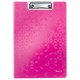 Clipboard Dublu Leitz Wow, Roz Metalizat, Clipboard Format A4 Leitz, Clipboard Colorat Leitz Wow, Clipboard Rezistent, Clipboard Dublu Colorat