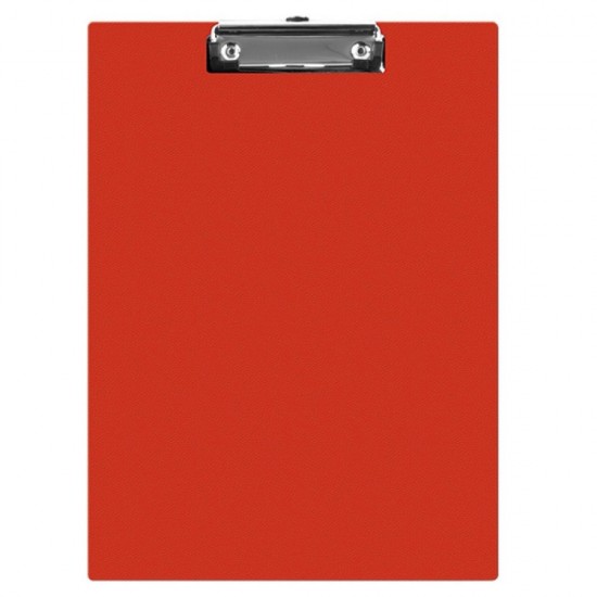 Clipboard Q-CONNECT A5 Simplu, 138x216 mm, Carton Plastifiat, Clip de Prindere Metalic, Capaciatate 50 Coli, Culoare Rosie, Clipboarduri Simple, Accesorii Documente, Articole Birou, Suporturi de Scris