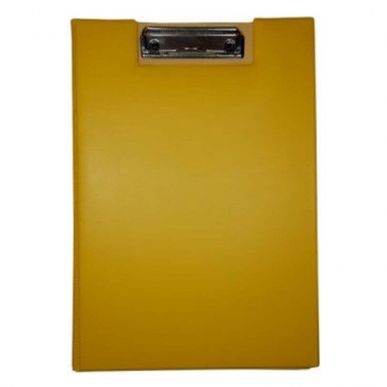 Clipboard EVOffice din Carton Plastifiat Dublu A4, Culoare Galbena - Mapa Documente