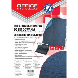 Set 100 Coperti Indosariere A4 Carton Imitatie Piele OFFICE Products, Culoare Albastra, Coperti pentru Indosariat Documente, Coperti Indosariere Documente, Accesorii Indosariere, Coperti din Carton pentru Indosariat, Coperti  Indosariat Spate