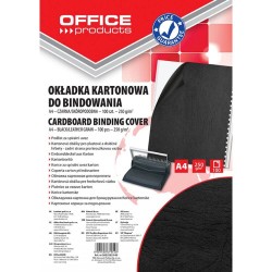 Set 100 Coperti Indosariere A4 Carton Imitatie Piele OFFICE Products, Culoare Neagra, Coperti pentru Indosariat Documente, Coperti Indosariere Documente, Accesorii Indosariere, Coperti din Carton pentru Indosariat, Coperti  Indosariat Spate