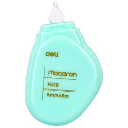 Banda Corectoare Deli Macaron, 5mm x 5m, Verde Pal, Corector Banda, Corectoare Banda, Benzi Corectoare, Corector Tip Banda, Corectoare Tip Banda, Corector Uscat, Pasta Corectoara Uscata, Corector Deli, Corector Pix, Corector Stilou, Corectoare Deli