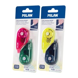 Set 2 Corectoare tip Banda MILAN Pocket, 4.2mm x 5m, Corector Banda, Corector Pix Banda, Corector Tip Banda, Corector pentru Scriere, Pasta Corectoare Uscata, Corector Uscat, Set Corector Banda