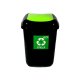 Pubela pentru Sticla Misavan, 35 L, Negru/Verde, Cos de Gunoi pentru Colectare Selectiva, Material Plastic, Cos de Gunoi, Cos de Gunoi pentru Sticla, Cos de  Gunoi Selectiv, Cos de Gunoi Misavan, Pubela Gunoi Misavan, Pubela pentru Sticla Misavan