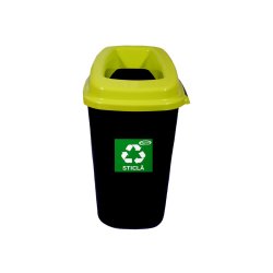 Pubela pentru Sticla Misavan, 60 L, Negru/Verde, Marimea M, fara Capac, Cos de Gunoi pentru Colectare Selectiva, Material Plastic, Cos de Gunoi, Cos de Gunoi pentru Sticla, Cos de  Gunoi Selectiv, Cos de Gunoi Misavan, Pubela Gunoi Misavan