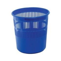 Cos de Plastic Birou, 10 L, 27x29 cm, Culoare Albastra, Cosuri pentru Birou, Cosuri din Plastic pentru Birou, Cos din Plastic pentru Hartii, Cos Plastic cu Perforatii, Cos de Plastic 10 L, Cosuri Mici pentru Hartii, Accesorii de Birou