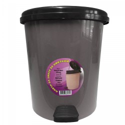 Cos de Gunoi cu Pedala, 15 L, Plastic Gri, Cosuri Gunoi cu Pedala, Cos din Plastic, Cos de Gunoi din Plastic, Cos de Gunoi cu Capac, Cos de Gunoi cu Pedala si Capac, Cos de Birou