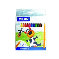 Set 12 Creioane Colorate Cerate MILAN, Corp din Plastic Hexagonal, 12 Culori Diferite, Set Creioane Cerate, Creioane Colorate Cerate, Creioane Cerate, Creion Cerat, Creioane Cerate Colorate, Creioane Cerate Non Toxice, Rechizite Scolare