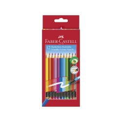 Set 12 Creioane Colorate cu Radiera Faber Castell Eco, Hexagonale, Creion Colorat cu Radiera, Creioane Colorate cu Guma de Sters, Creion Colorat cu Guma de Sters, Creioane Faber Castell Eco, Creioane Colorate Eco