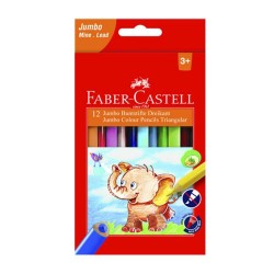 Set 12 Creioane Colorate Faber-Castell Jumbo, Triunghiulare, Creioane Faber Castell Jumbo, Creioane Colorate Jumbo, Creioane Colorate Corp Colorat, Creioane Colorate Triunghiulare, Creioane Colorate Rezistente, Creioane Colorate Mina Rezistenta
