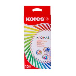 Set 12 Creioane Colorate Eco Kores, Forma Triunghiulara, Set Creioane de Colorat, Set Culori, Creioane Colorate pentru Scoala, Set Culori pentru Scoala, Creioane Colorate Kores, Culori Kores, Creioane Colorate pentru Desen, Set Culori Kores
