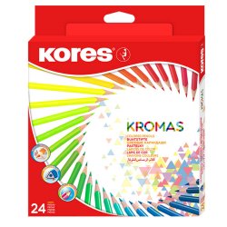 Set 24 Creioane Colorate Eco Kores, Forma Triunghiulara, Set Creioane de Colorat, Set Culori, Creioane Colorate pentru Scoala, Set Culori pentru Scoala, Creioane Colorate Kores, Culori Kores, Creioane Colorate pentru Desen, Set Culori Kores