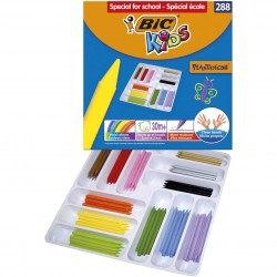 Creioane Cerate Plastifiate BIC Plastidecor, 288 Buc/Set, Culori Asortate, Creioane de Ceara, Creion Cerat Plastifiat BIC, Set Creioane Cerate Plastifiate pentru Copii