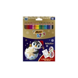 Creioane Colorate BIC Evolution Editie Limitata Christmas, 18 Buc/Set, Culori Asortate, Creioane Colorate BIC, Creion Colorat BIC Evolution, Set 18 Creioane Colorate BIC Evolution, Set Creioane de Colorat, Creioane Colorate pentru Scoala