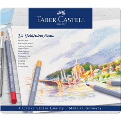 Set 24 Creioane Colorate Acuarela Faber-Castell Goldfaber Aqua, Diverse Culori, Creioane Acuarela Faber Castell Goldfaber Aqua, Creioane Colorate, Creioane Set, Set Creioane Colorate, Creion Colorat, Creioane Scoala, Creioane Acuarela pentru Desen