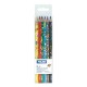 Set 6 Creioane Color MILAN Super Heroes, 6 Culori, Corp Triunghiular din Lemn, Creioane Triunghiulare Colorate, Creioane Colorate Metalice MILAN, Creioane MILAN, Set Creioane Colorate, Creion Colorat, Creioane Scoala, Creioane Desen