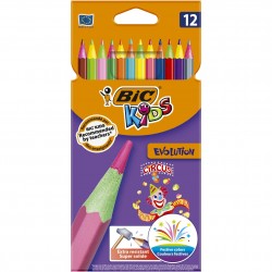 Creioane Colorate BIC Evolution Circus, 12 Buc/Set, Culori Asortate, Creion de Colorat, Creioane Colorate BIC, Set 12 Creioane Colorate BIC Evolution Circus, Creioane de Colorat pentru Copii